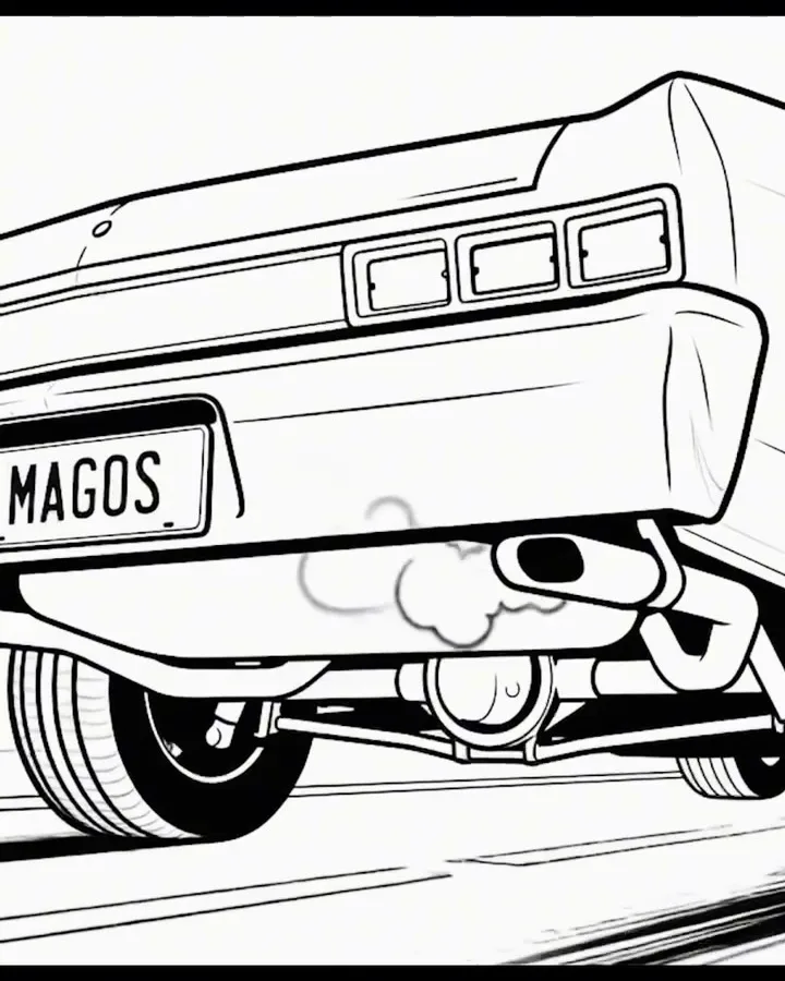 Cuadro del videoclip de Desatanudos: la cola de un auto a toda velocidad, con la patente MAGOS